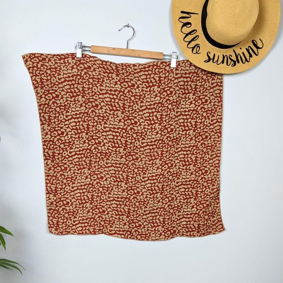 Vintage Scarf Leopard Print Large Square Rust Red Tan - Picture 5 of 6